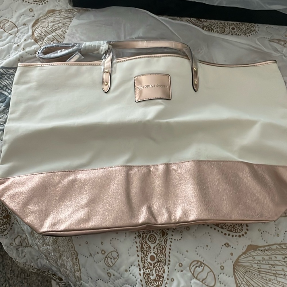 NWT VS rose gold tote bag
